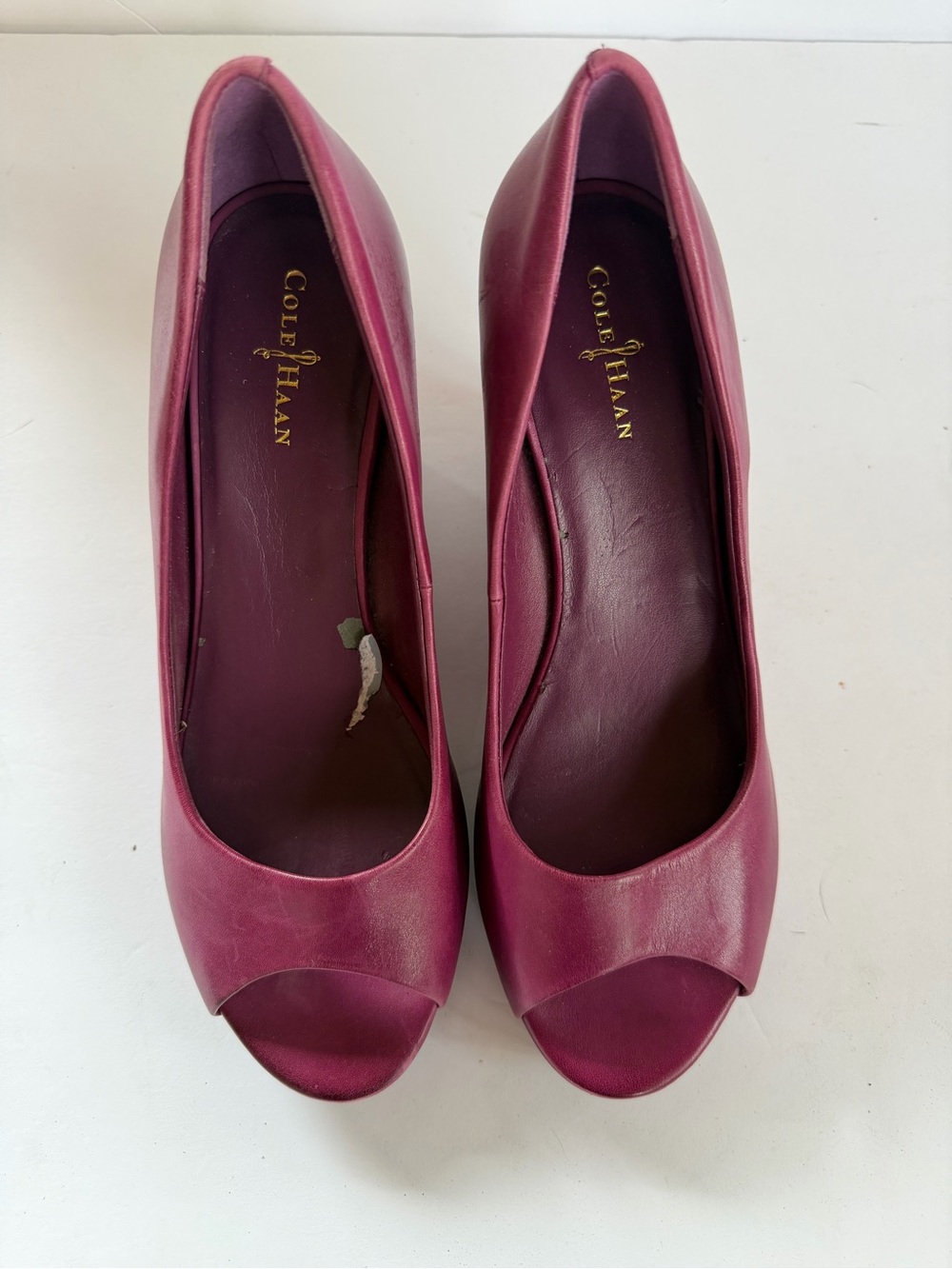 Cole Haan Women's Open-Toe Pumps in Berry Plum-size 8 1/2